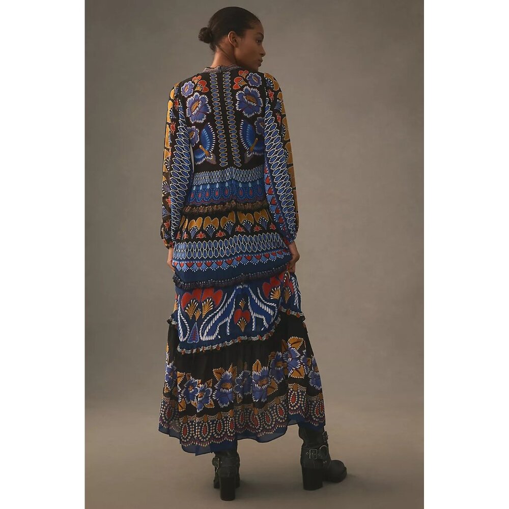 FARM Rio Blue Multi-Color Printed Maxi Dress - Picture 8 of 16